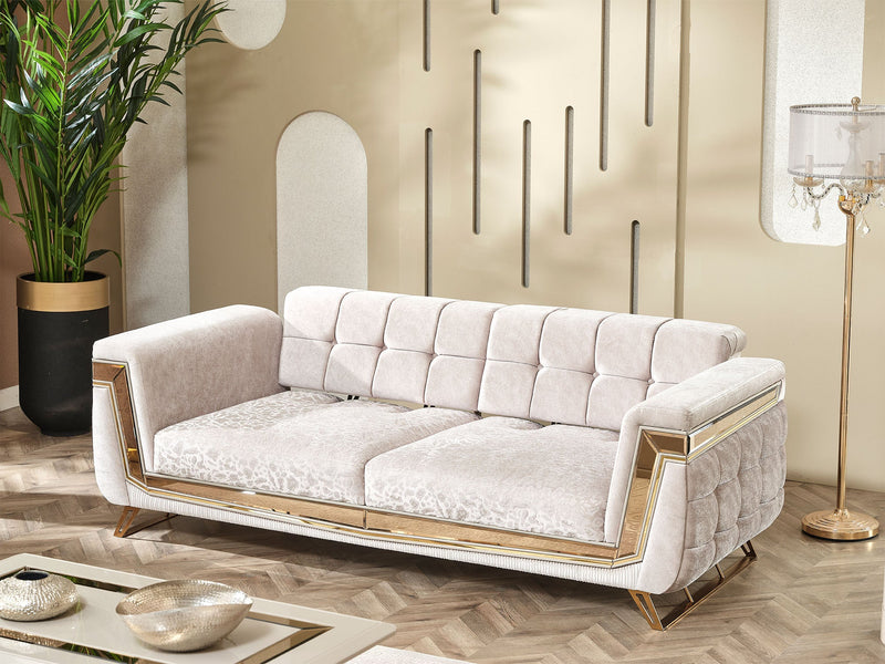 Milano Max 3-pieces (Sofa & Loveseat & Chair) Livingroom in Cream - 200-MAX-MIL-KEN020-DAR020-ELA020-321