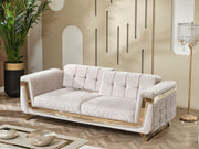 Milano Max 3-pieces (Sofa & Loveseat & Chair) Livingroom in Cream - 200-MAX-MIL-KEN020-DAR020-ELA020-321