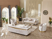 Milano Max 3-pieces (Sofa & Loveseat & Chair) Livingroom in Cream - 200-MAX-MIL-KEN020-DAR020-ELA020-321