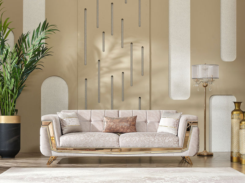 Milano Max 3-pieces (Sofa & Loveseat & Chair) Livingroom in Cream - 200-MAX-MIL-KEN020-DAR020-ELA020-321