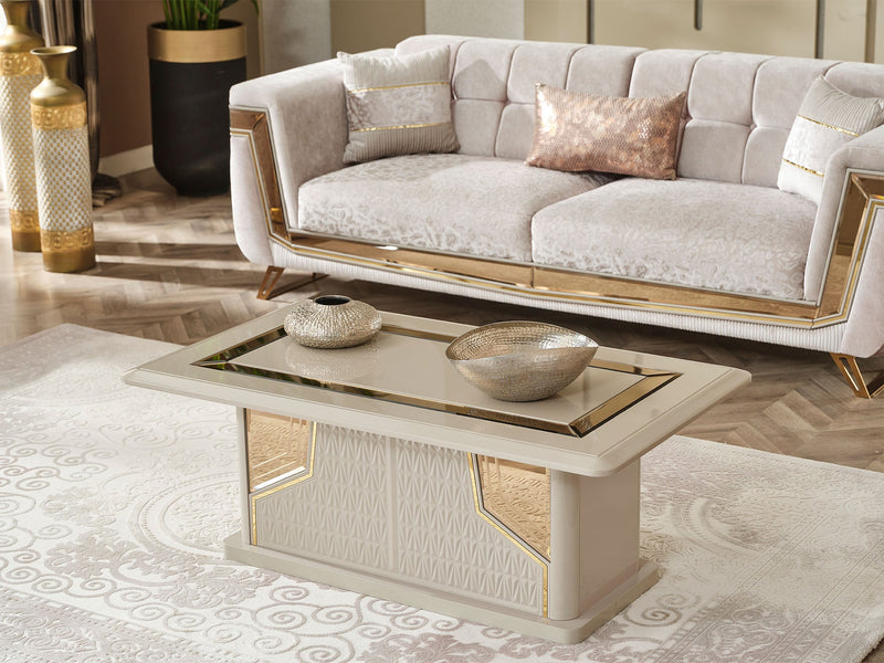 Milano Max 3-pieces (Sofa & Loveseat & Chair) Livingroom in Cream - 200-MAX-MIL-KEN020-DAR020-ELA020-321