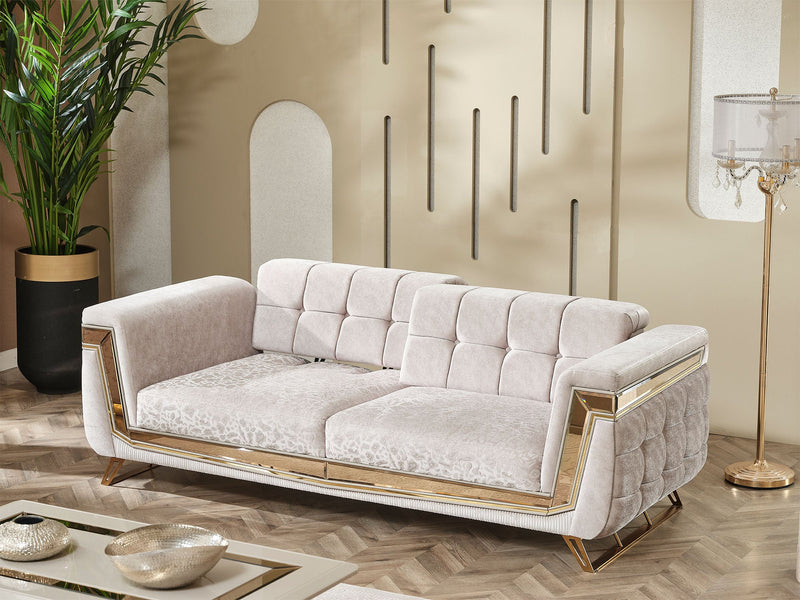 Milano Max Convertible Loveseat in Cream - 200-MAX-MIL-KEN020-DAR020-ELA020-2