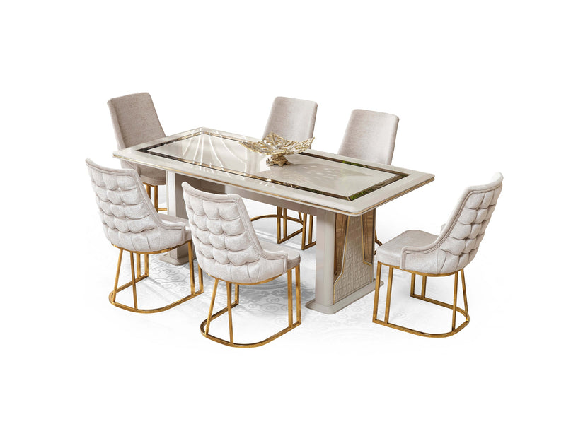 Milano Max Diningroom (Consol With Mirror & Dining Table & 6 Dining Chair) - 200-MAX-MIL-DT-6-SET