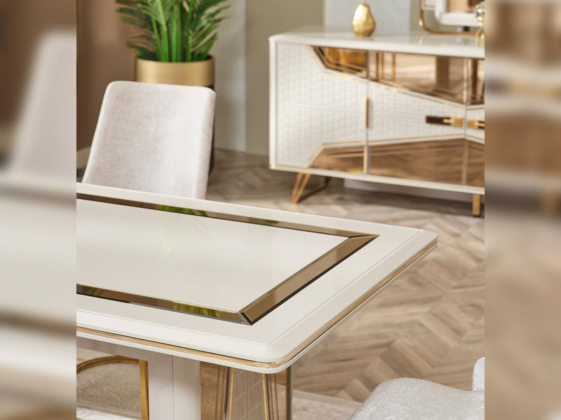 Milano Max Diningroom (Consol With Mirror & Dining Table & 6 Dining Chair) - 200-MAX-MIL-DT-6-SET