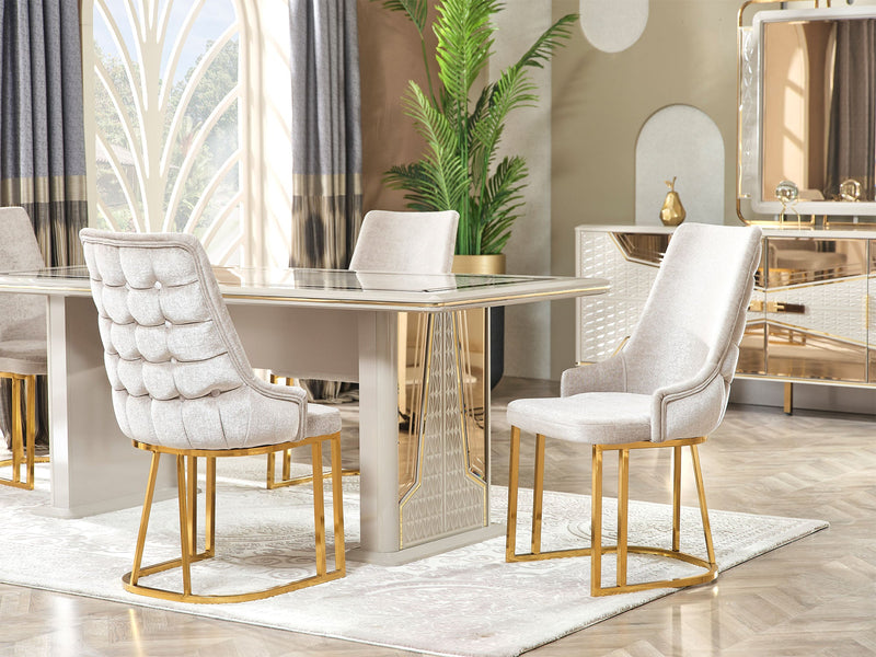 Milano Max Diningroom (Consol With Mirror & Dining Table & 6 Dining Chair) - 200-MAX-MIL-DT-6-SET