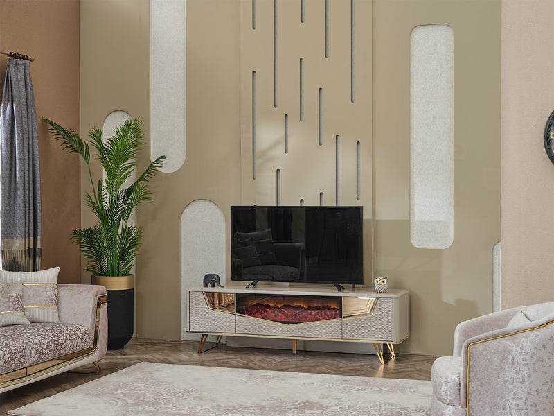Milano Max Tv Stand With Fire Place - 200-MAX-MIL-TV