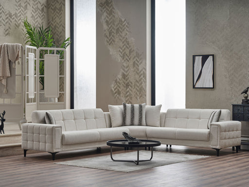 Milano Sectional Sofa in Cream - 200-SER-MIL-PINAR03-S