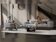 Milano Stationary Loveseat in Grey - 200-ST-MIL-CREMONA15-2