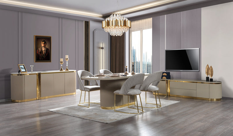 Milena Ivory 7-Piece Dining Set - MILENA DS-7PC