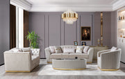 Milena Ivory Velvet Sofa & Loveseat - MILENAIV-SL
