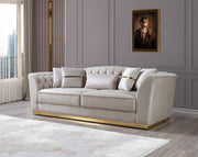 Milena Ivory Velvet Sofa & Loveseat - MILENAIV-SL