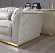 Milena Ivory Velvet Sofa & Loveseat - MILENAIV-SL