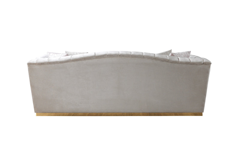 Milena Ivory Velvet Sofa & Loveseat - MILENAIV-SL