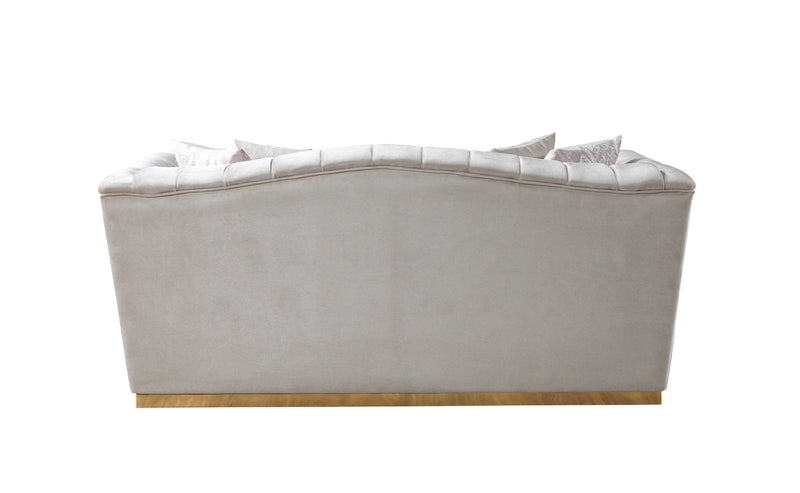 Milena Ivory Velvet Sofa & Loveseat - MILENAIV-SL