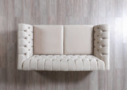 Milena Ivory Velvet Sofa & Loveseat - MILENAIV-SL