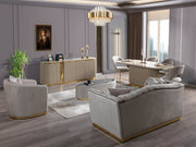 Milena Ivory Velvet Sofa & Loveseat - MILENAIV-SL