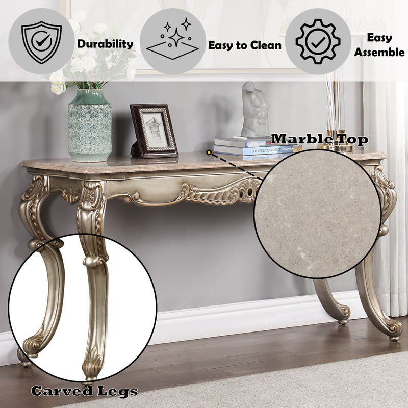 Miliani Sofa Table W/Marble Top - LV01785