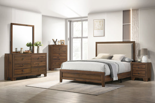 Mille Cherry Brown Upholstered Youth Bedroom Set - Gate FurnitureYouth Bedroom Set