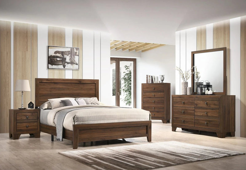 Millie Cherry Brown Panel Bedroom Set - Gate FurnitureBedroom Set