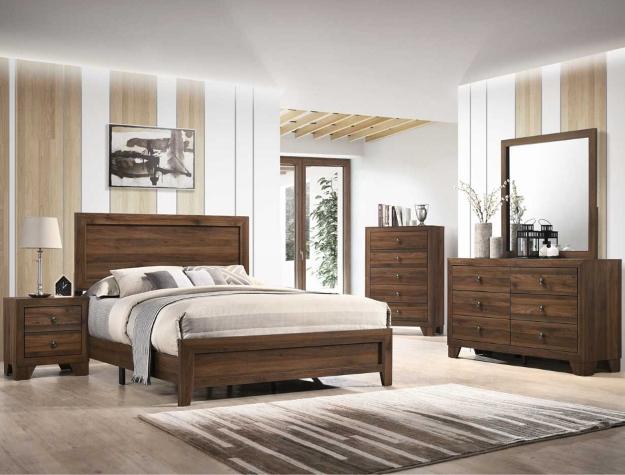 Millie Cherry Brown Twin Panel Bed - Gate FurnitureTwin Bed
