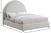 Milo Boucle Fabric Full Bed Cream - MiloCream-F