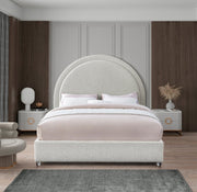 Milo Boucle Fabric King Bed Cream - Gate FurnitureKing Bed