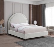 Milo Boucle Fabric King Bed Cream - Gate FurnitureKing Bed