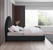 Milo Boucle Fabric Queen Bed Black - Gate FurnitureQueen Bed