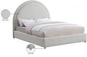 Milo Boucle Fabric Queen Bed Cream - Gate FurnitureQueen Bed