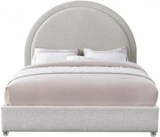 Milo Boucle Fabric Queen Bed Cream - Gate FurnitureQueen Bed