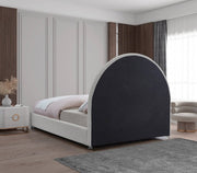 Milo Boucle Fabric Queen Bed Cream - Gate FurnitureQueen Bed