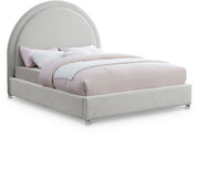 Milo Boucle Fabric Queen Bed Cream - Gate FurnitureQueen Bed