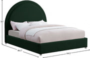 Milo Boucle Fabric Queen Bed Green - Gate FurnitureQueen Bed