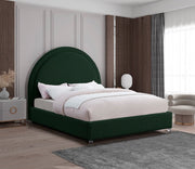 Milo Boucle Fabric Queen Bed Green - Gate FurnitureQueen Bed