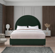 Milo Boucle Fabric Queen Bed Green - Gate FurnitureQueen Bed