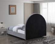 Milo Boucle Fabric Queen Bed Grey - Gate FurnitureQueen Bed
