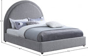 Milo Boucle Fabric Queen Bed Grey - Gate FurnitureQueen Bed