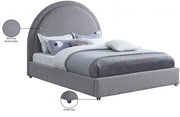 Milo Boucle Fabric Queen Bed Grey - Gate FurnitureQueen Bed