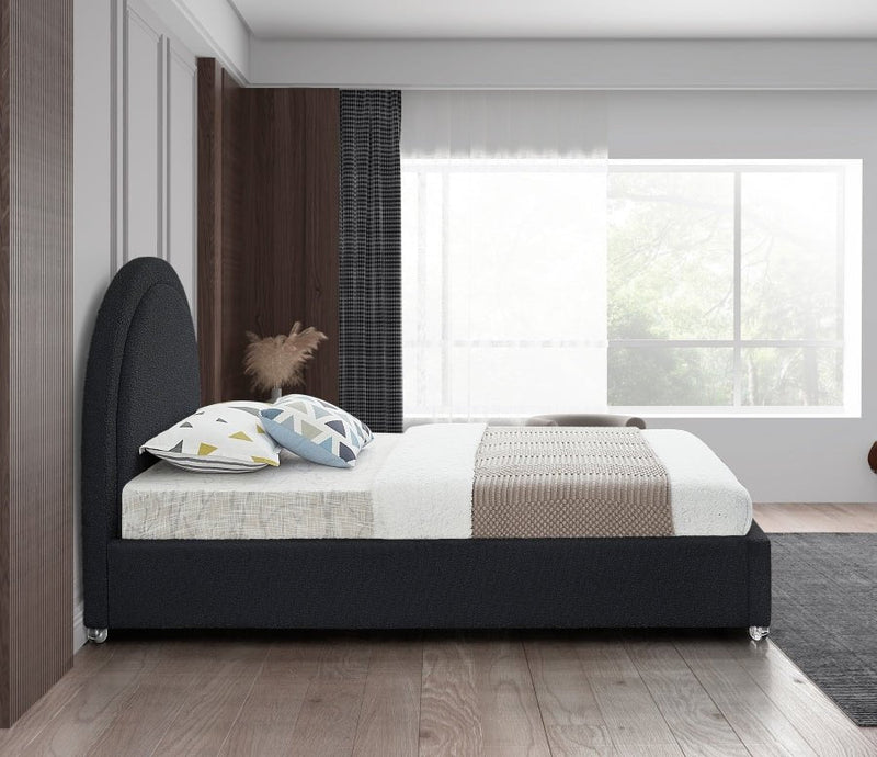 Milo Boucle Fabric Twin Bed Black - Gate FurnitureTwin Bed