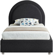 Milo Boucle Fabric Twin Bed Black - Gate FurnitureTwin Bed