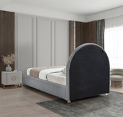 Milo Boucle Fabric Twin Bed Grey - Gate FurnitureTwin Bed