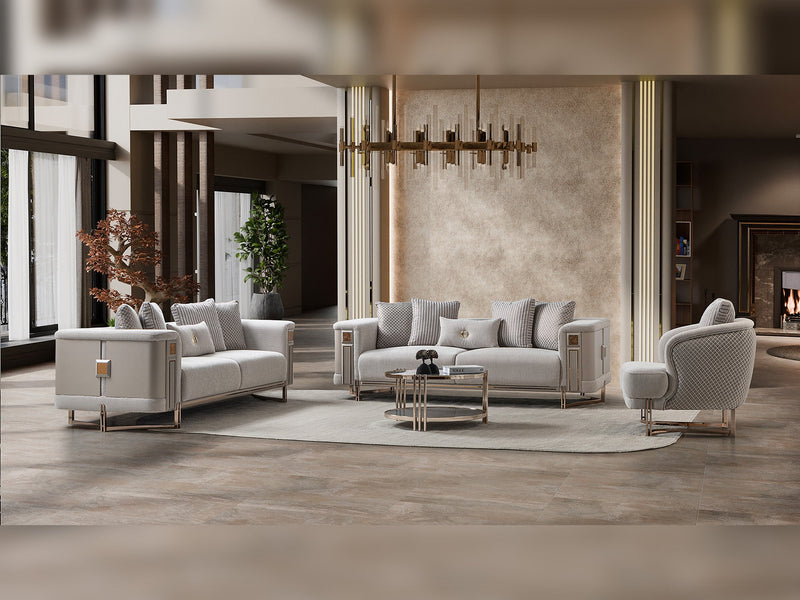 Mirage 3-pieces (Sofa & Loveseat & Chair) Livingroom Set - Bronze - 200-ST-MIR-EMK 774-V1-BRO-321