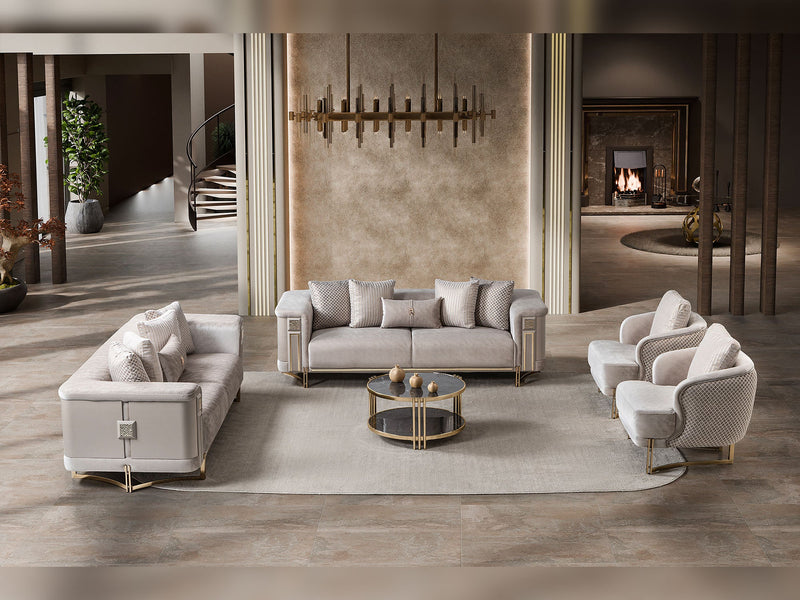 Mirage 3-pieces (Sofa & Loveseat & Chair) Livingroom Set - Bronze - 200-ST-MIR-EMK 774-V1-BRO-321