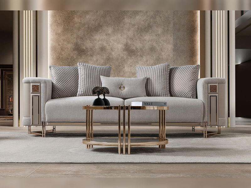 Mirage 3-pieces (Sofa & Loveseat & Chair) Livingroom Set - Bronze - 200-ST-MIR-EMK 774-V1-BRO-321