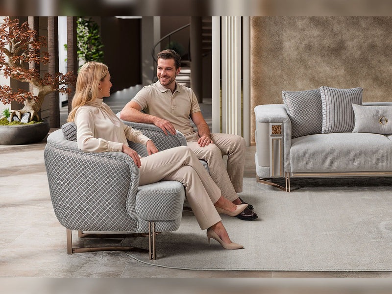 Mirage 3-pieces (Sofa & Loveseat & Chair) Livingroom Set - Gold - 200-ST-MIR-KENZO20-GOL-321