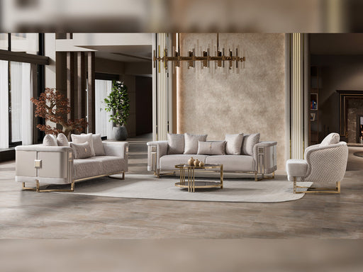 Mirage 3-pieces (Sofa & Loveseat & Chair) Livingroom Set - Gold - 200-ST-MIR-KENZO20-GOL-321