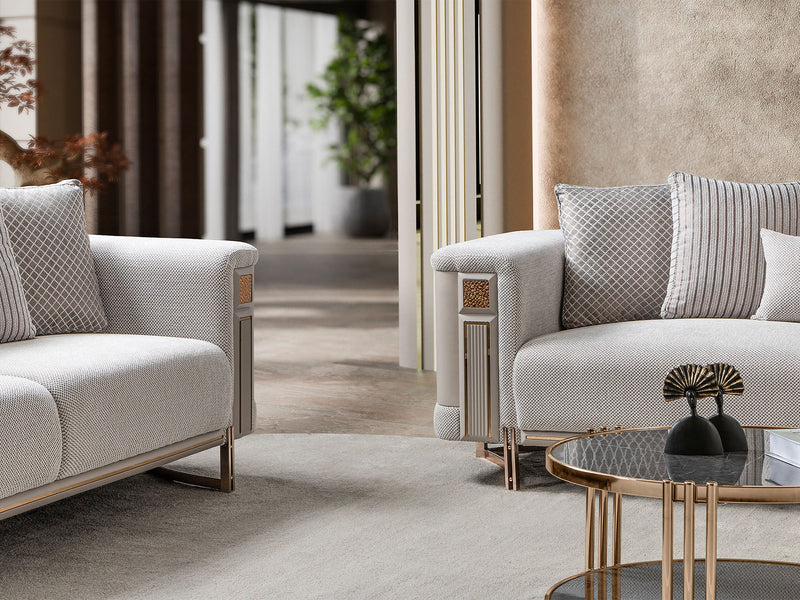 Mirage Stationary Loveseat - Gold - 200-ST-MIR-KENZO20-GOL-2
