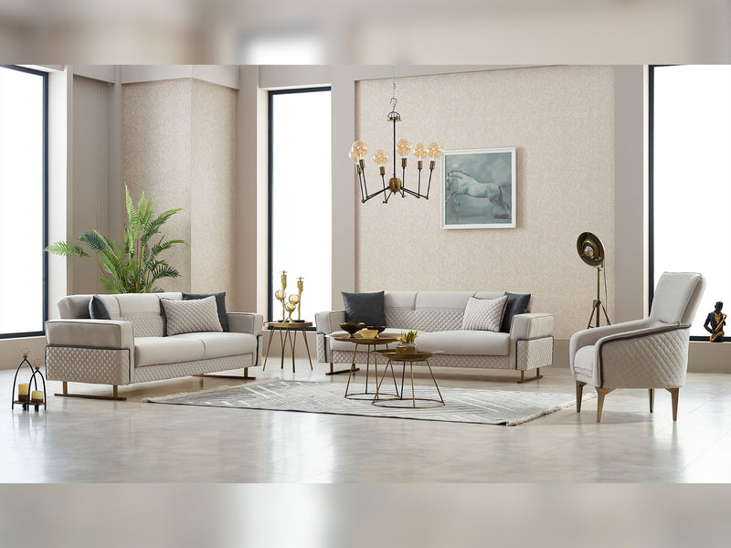 Miranda 3-pieces (Sofa & Loveseat & Chair) Livingroom in Beige - 200-SIM-MIR-GIRNE04-321