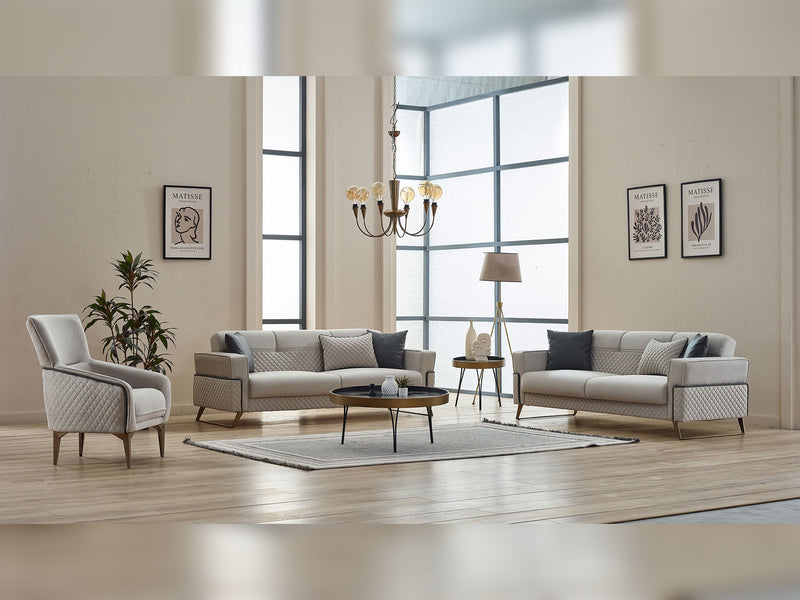 Miranda 3-pieces (Sofa & Loveseat & Chair) Livingroom in Beige - 200-SIM-MIR-GIRNE04-321