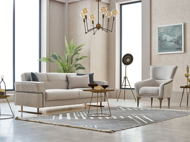 Miranda 3-pieces (Sofa & Loveseat & Chair) Livingroom in Grey - 200-SIM-MIR-GIRNE02-321